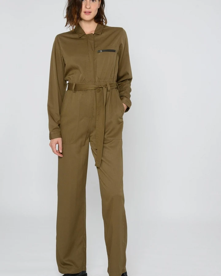ThokkThokk Damen vegan Jumpsuit Dunkel-Olive