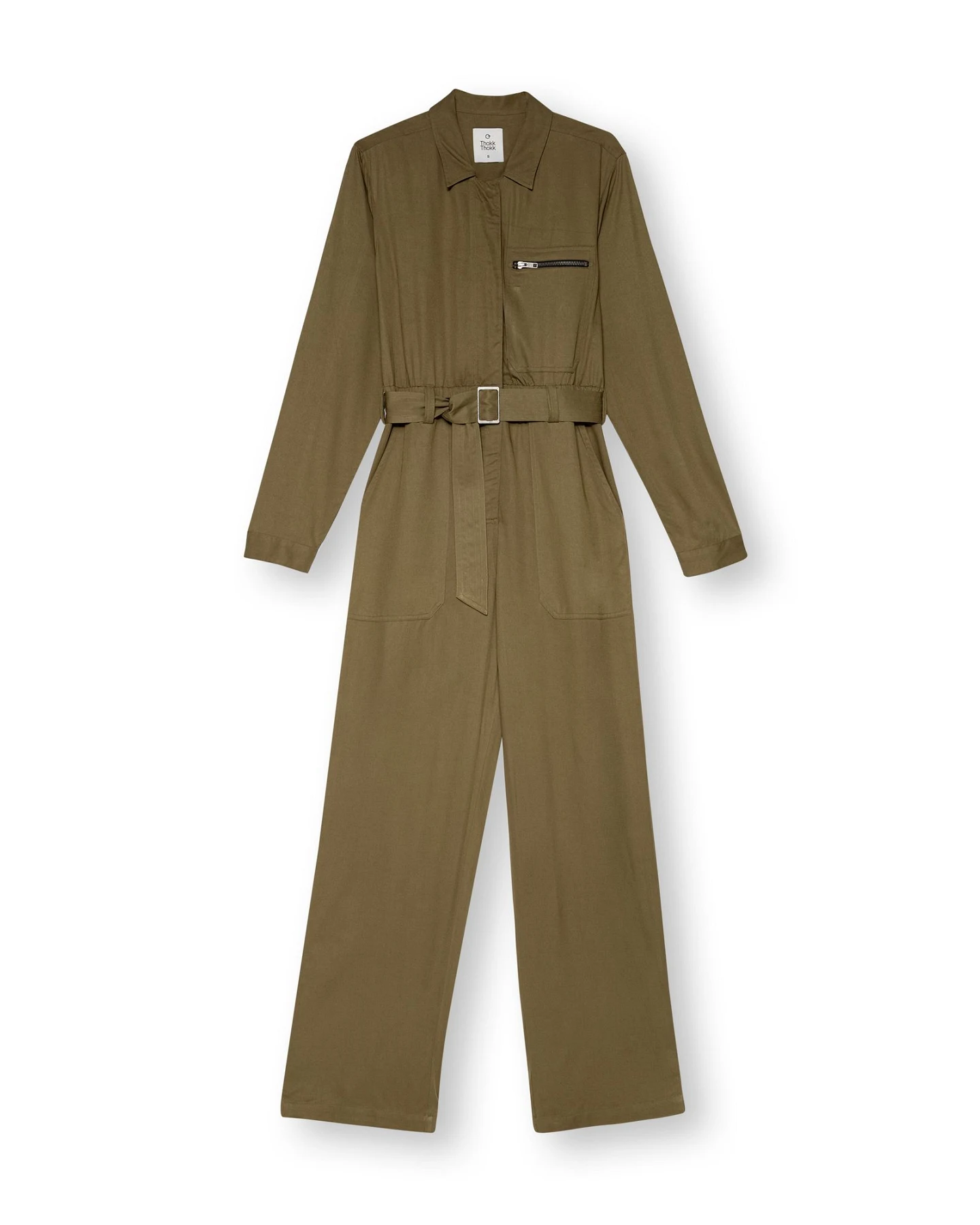 ThokkThokk Damen vegan Jumpsuit Dunkel-Olive – Ansicht 2