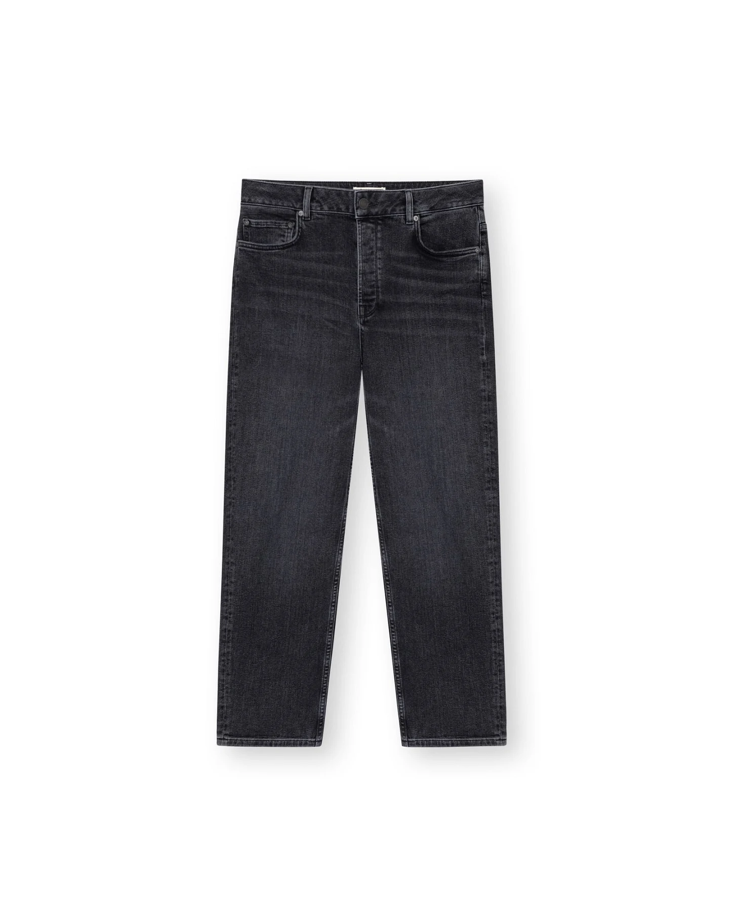 ThokkThokk Damen vegan Gerade Cropped Jeans Mittelgrau – Ansicht 2