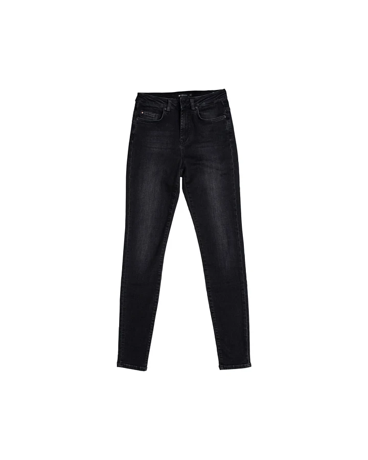 LOVJOI Damen vegan Skinny Jeans Lepiota Washed Schwarz