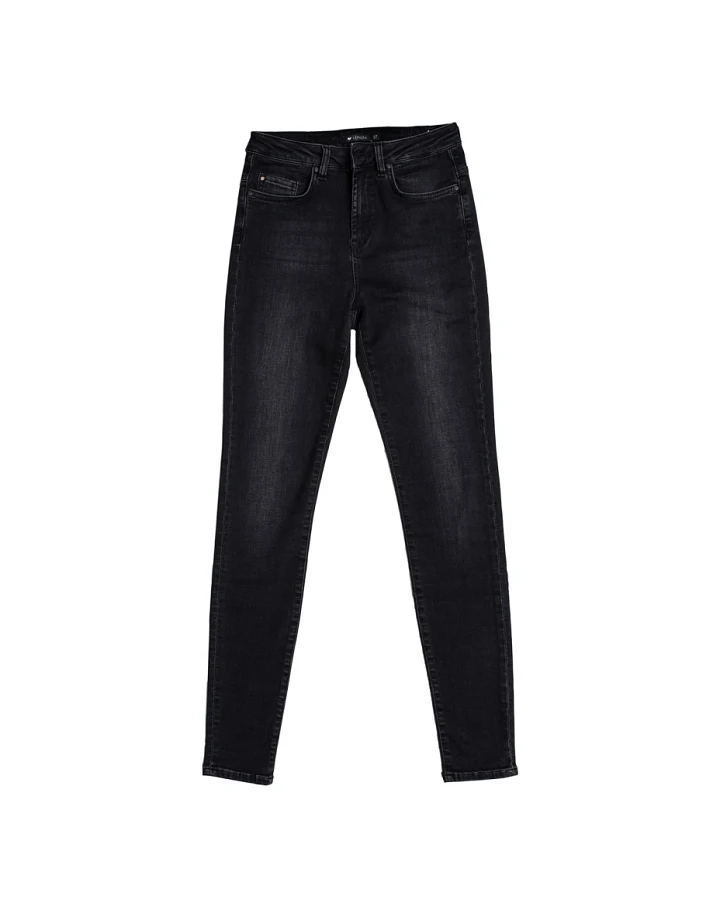 LOVJOI Damen vegan Skinny Jeans Lepiota Washed Schwarz