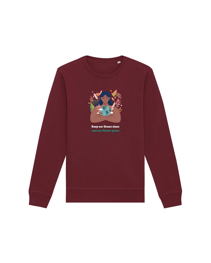 Oat Milk Club Damen vegan Sweatshirt Green Planet Maroon