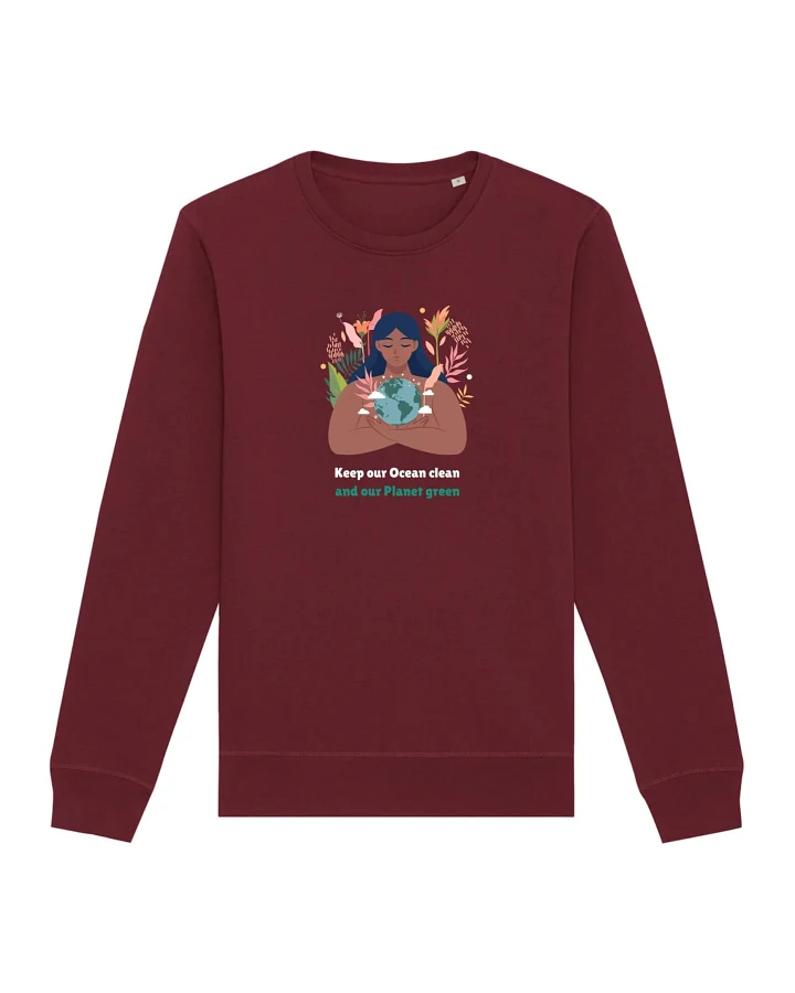 Oat Milk Club Damen vegan Sweatshirt Green Planet Maroon