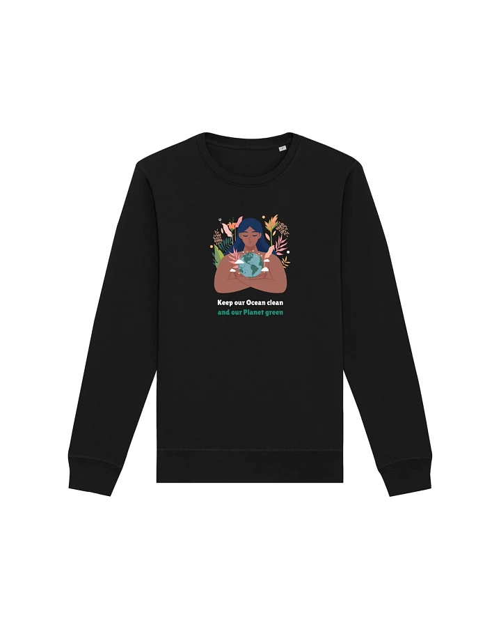 Oat Milk Club Damen vegan Sweatshirt Green Planet Schwarz