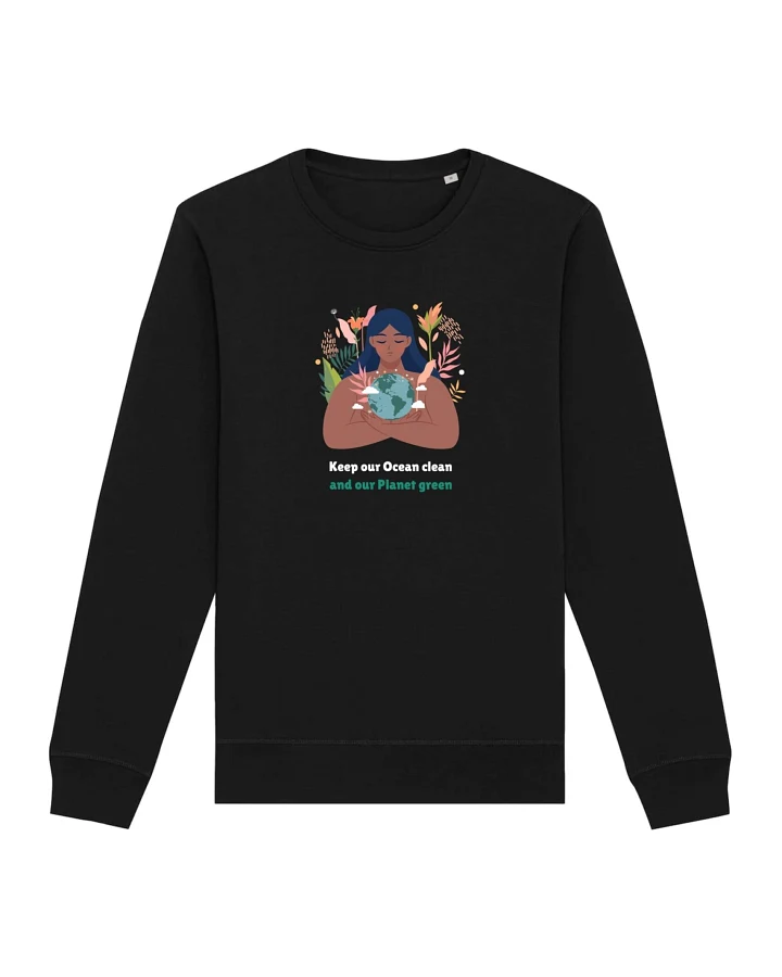 Oat Milk Club Damen vegan Sweatshirt Green Planet Schwarz