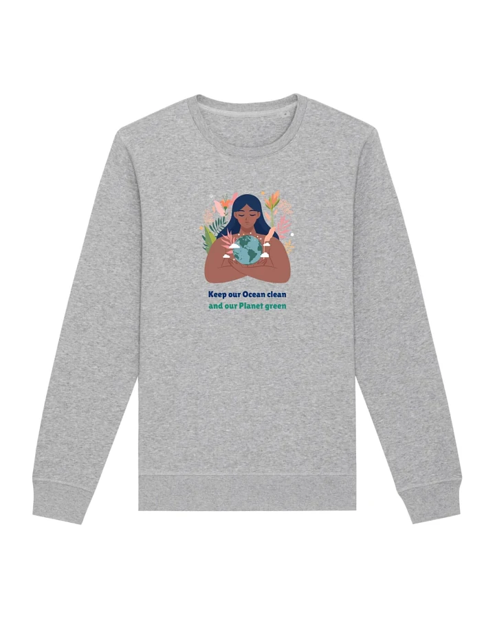 Oat Milk Club Damen vegan Sweatshirt Grüner Planet Grau