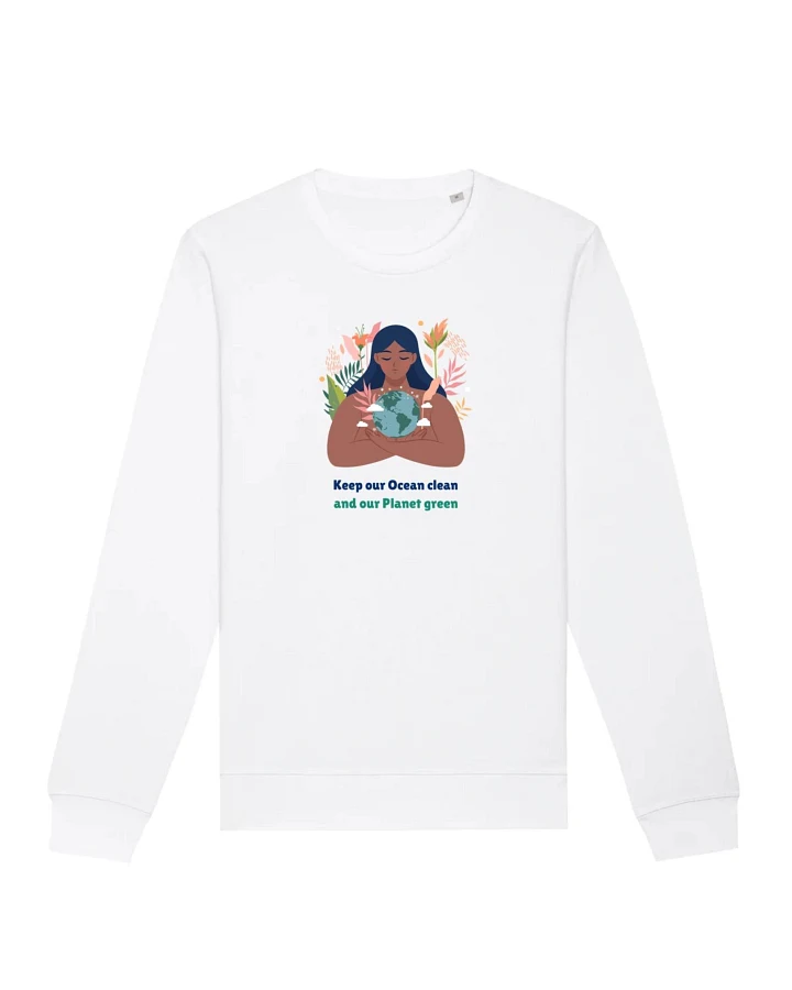 Oat Milk Club Damen vegan Sweatshirt Green Planet Weiß
