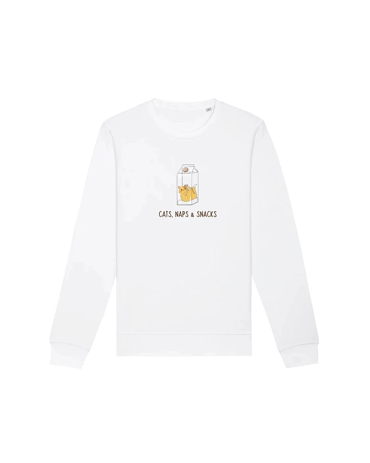 Oat Milk Club Damen vegan Sweatshirt Cats, Naps & Snacks Snacks Weiß