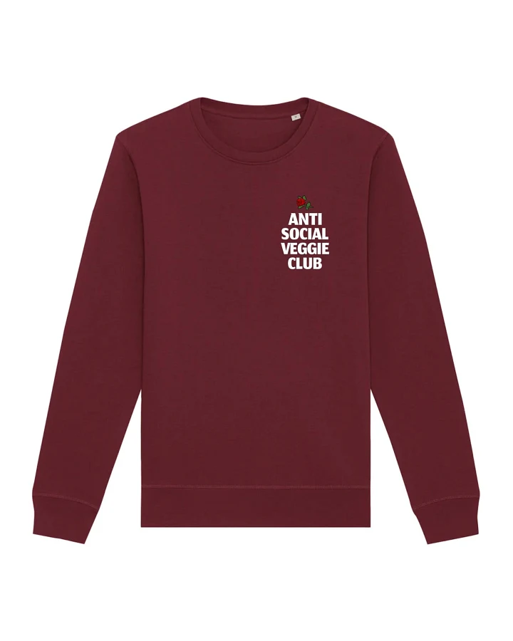 Oat Milk Club Damen vegan Sweatshirt Anti Social Veggie Club Maroon