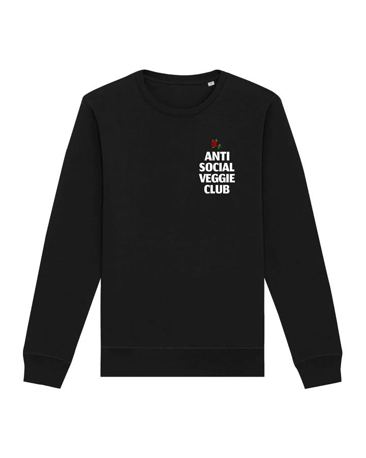 Oat Milk Club Damen vegan Sweatshirt Anti Social Veggie Club Schwarz