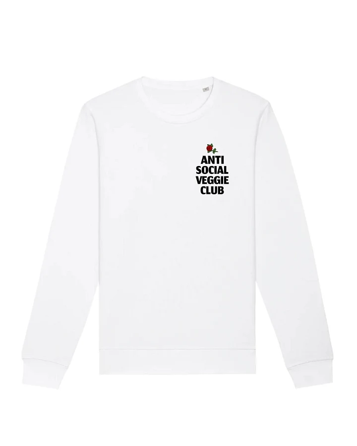 Oat Milk Club Damen vegan Sweatshirt Anti Social Veggie Club Weiß