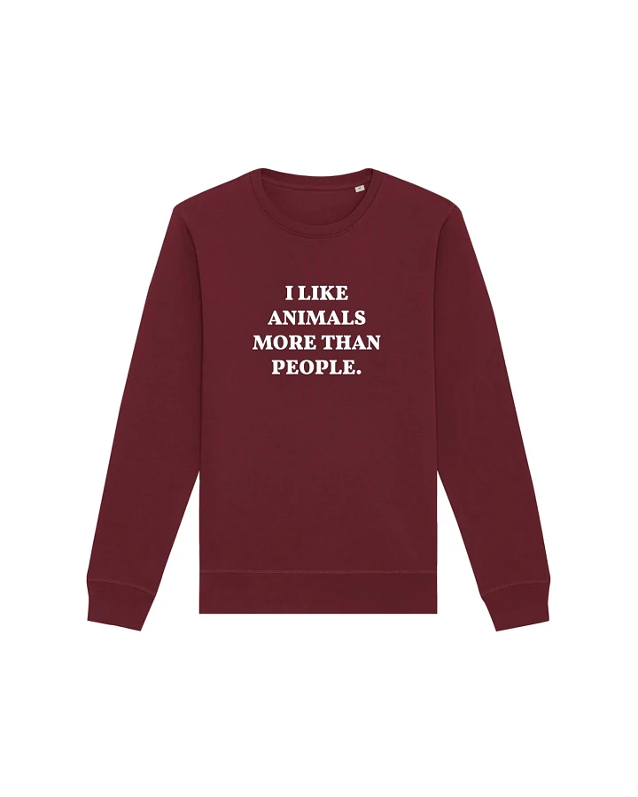 Oat Milk Club Damen vegan Sweatshirt I Like Animals More Maroon