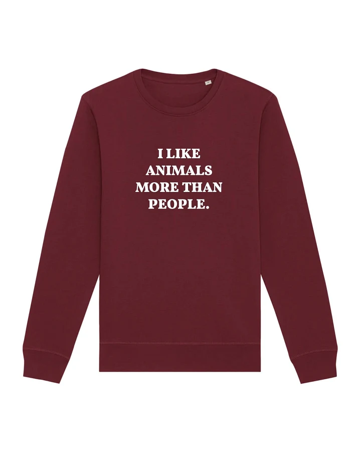 Oat Milk Club Damen vegan Sweatshirt I Like Animals More Maroon