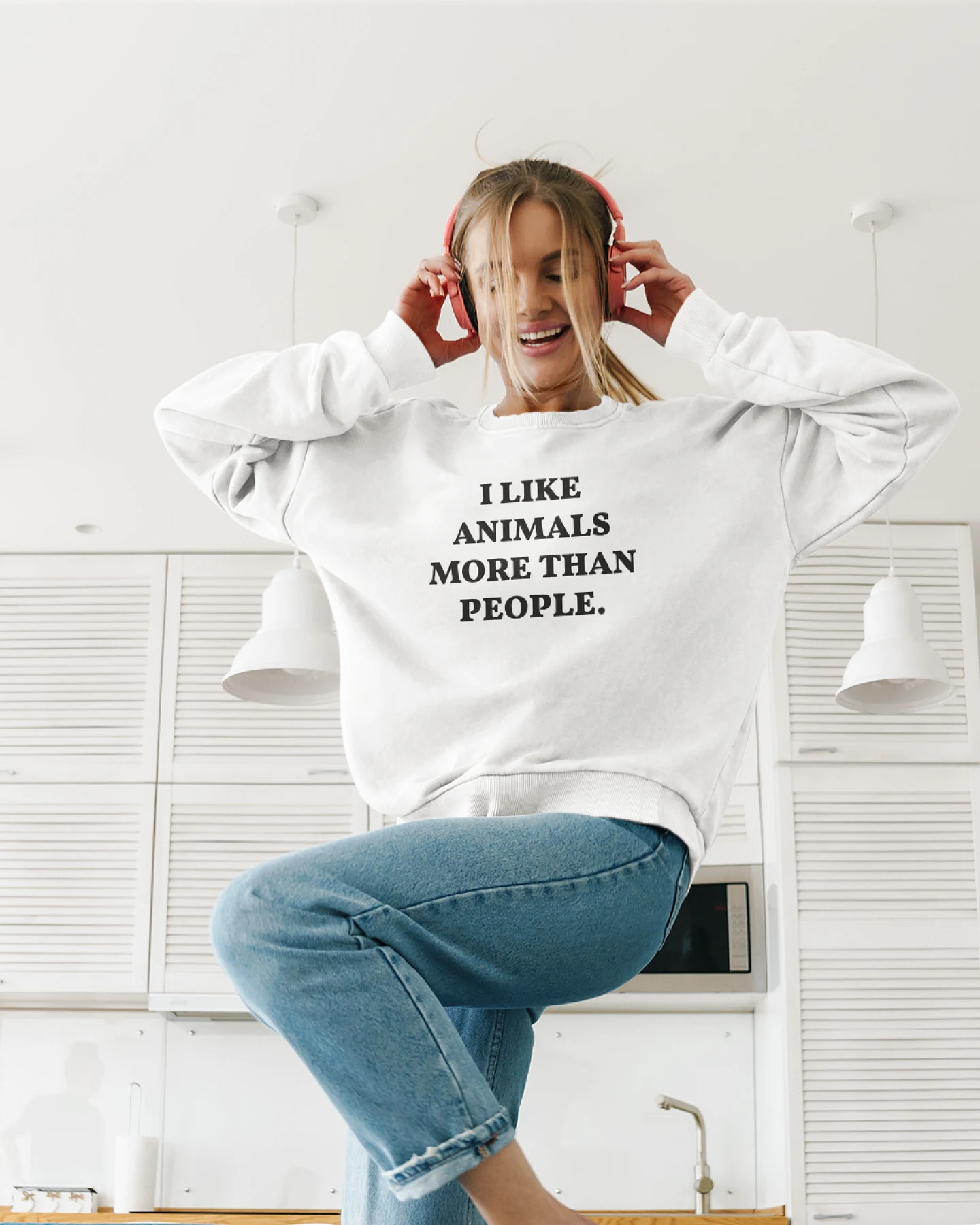 Oat Milk Club Damen vegan Sweatshirt I Like Animals More Maroon – Ansicht 2