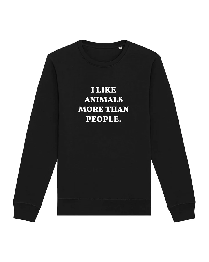 Oat Milk Club Damen vegan Sweatshirt I Like Animals More Schwarz