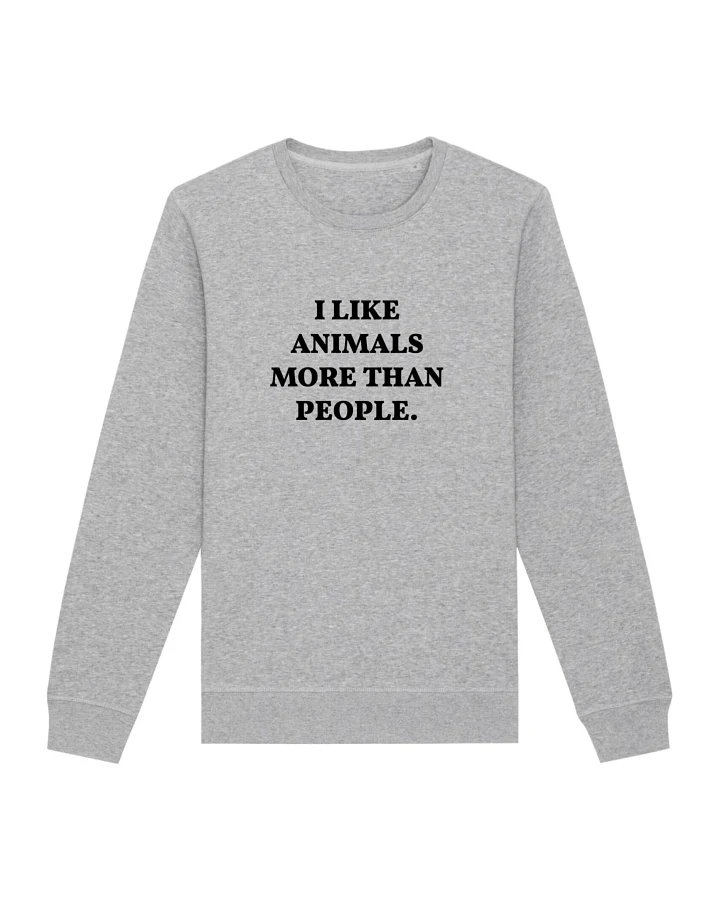Oat Milk Club Damen vegan Sweatshirt I Like Animals More Grau