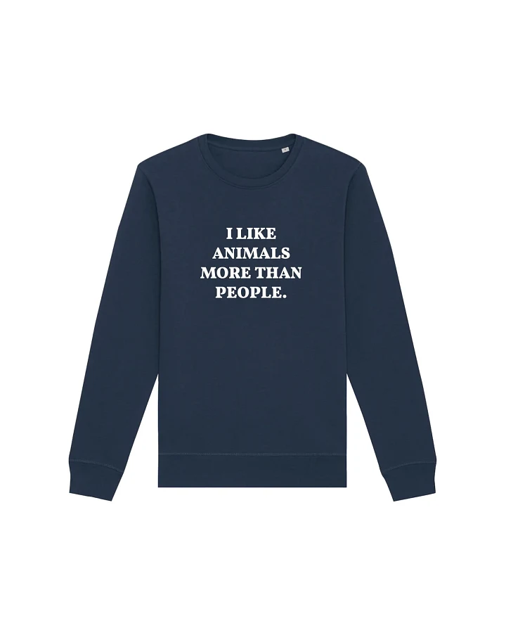Oat Milk Club Damen vegan Sweatshirt I Like Animals More Navy