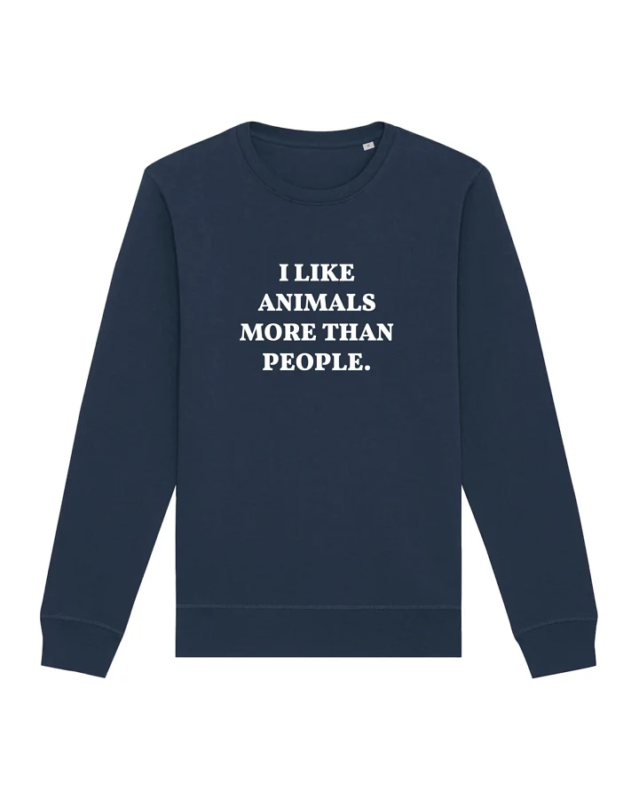 Oat Milk Club Damen vegan Sweatshirt I Like Animals More Navy