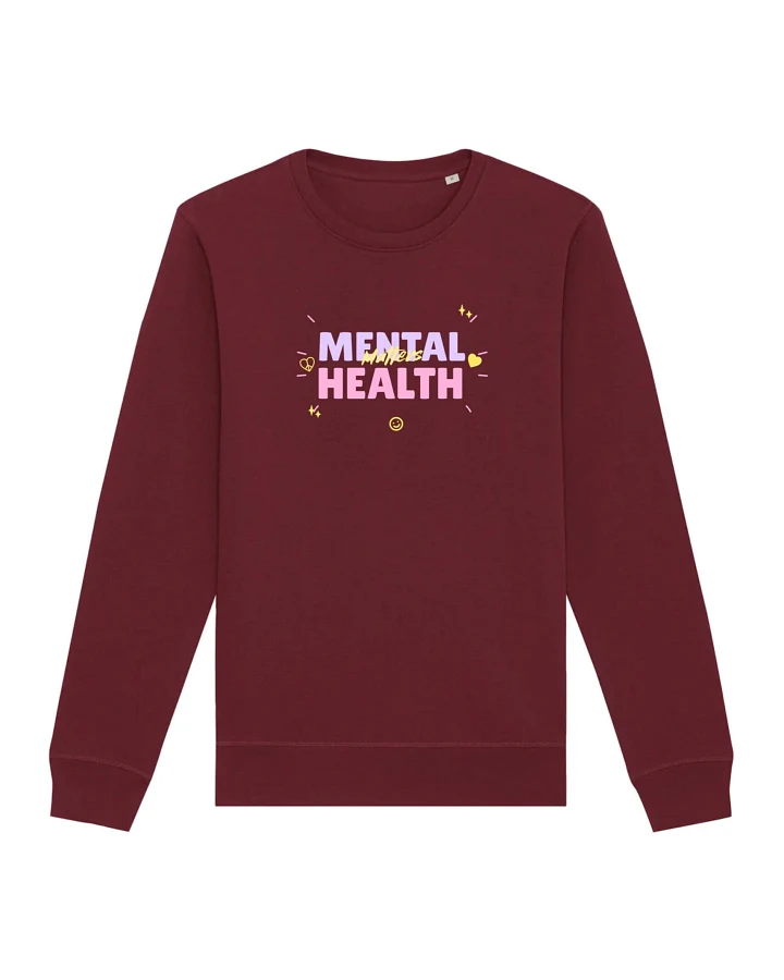 Oat Milk Club Damen vegan Sweatshirt Mental Health Matters Bordeaux