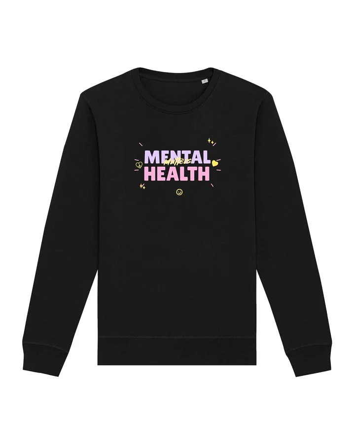 Oat Milk Club Damen vegan Sweatshirt Mental Health Matters Schwarz