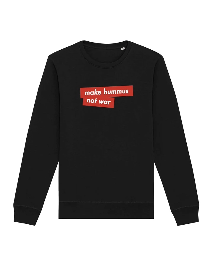 Oat Milk Club Damen vegan Sweatshirt Make Hummus Not War Schwarz