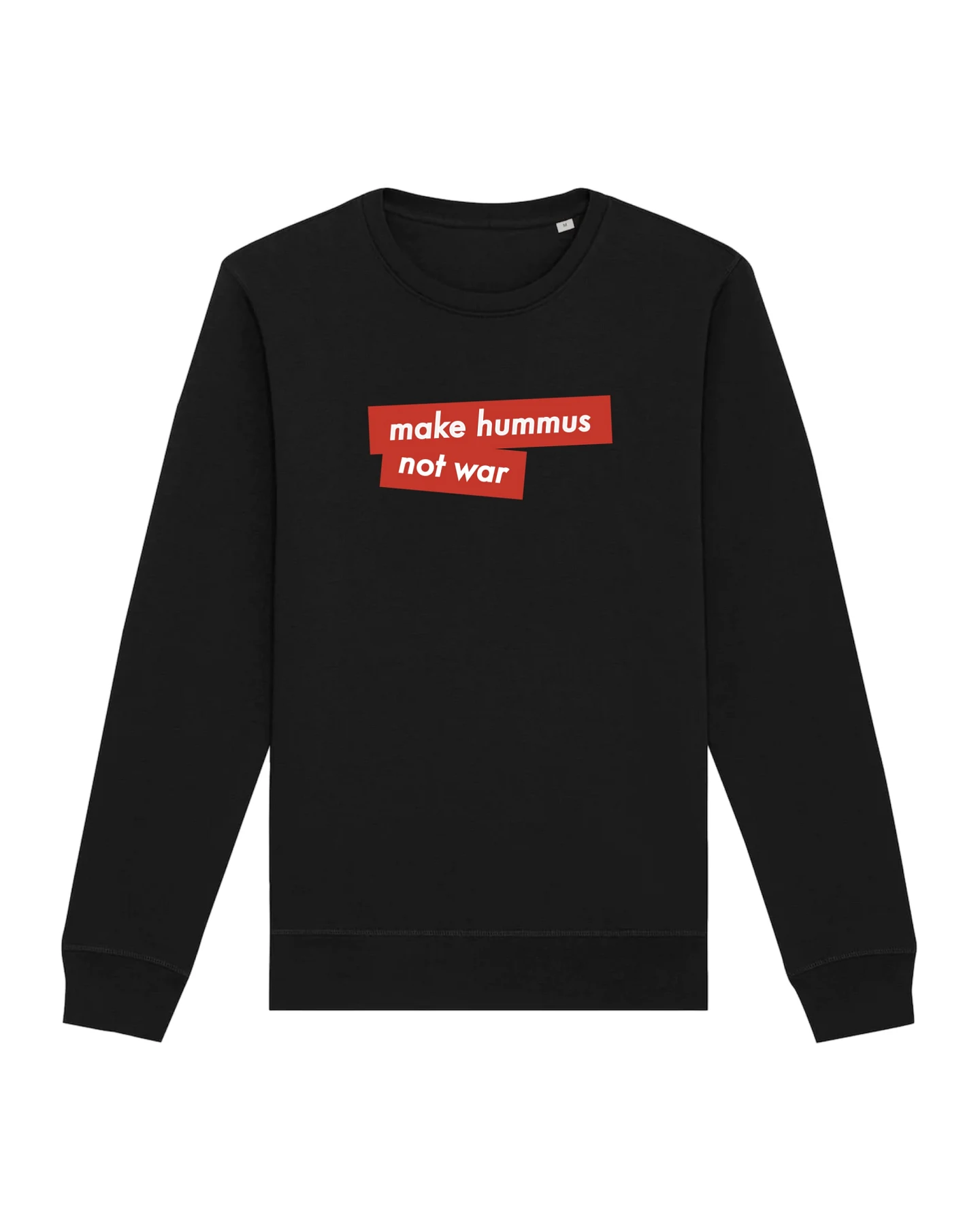 Oat Milk Club Damen vegan Sweatshirt Make Hummus Not War Schwarz – Ansicht 2