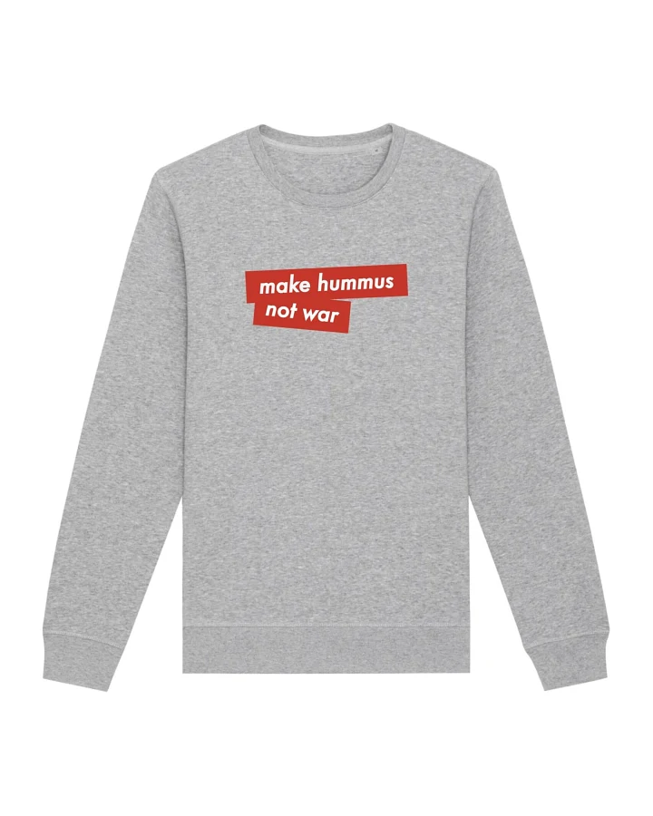 Oat Milk Club Damen vegan Sweatshirt Make Hummus Not War Grau