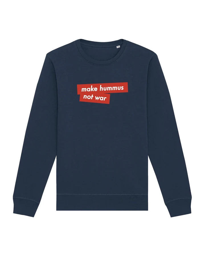 Oat Milk Club Damen vegan Sweatshirt Make Hummus Not War Navy