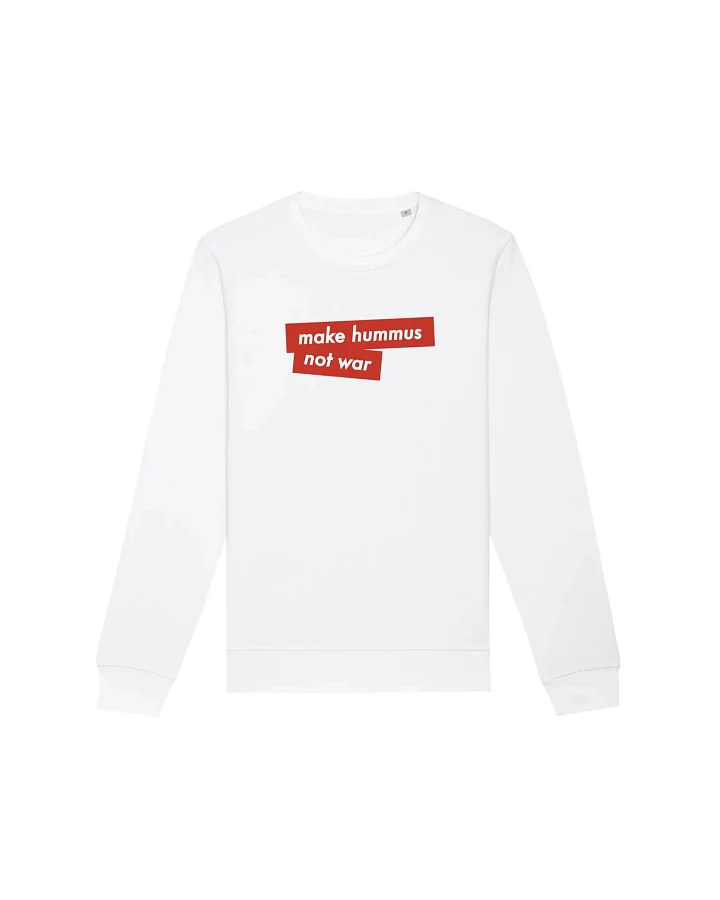 Oat Milk Club Damen vegan Sweatshirt Make Hummus Not War Weiß