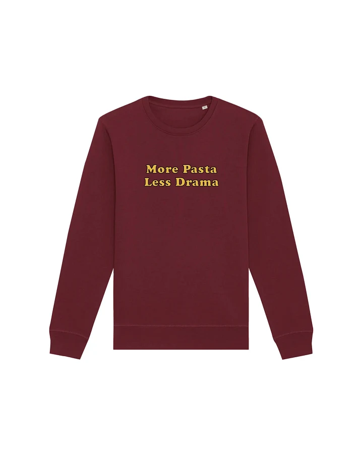 Oat Milk Club Damen vegan Sweatshirt More Pasta Less Drama Bordeaux