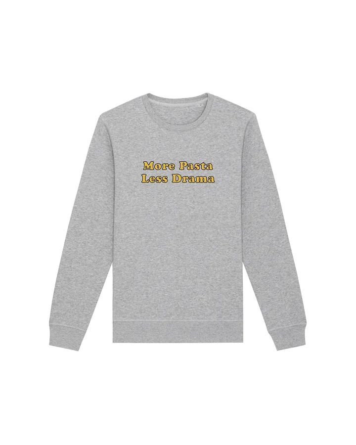 Oat Milk Club Damen vegan Sweatshirt More Pasta Less Drama Grau