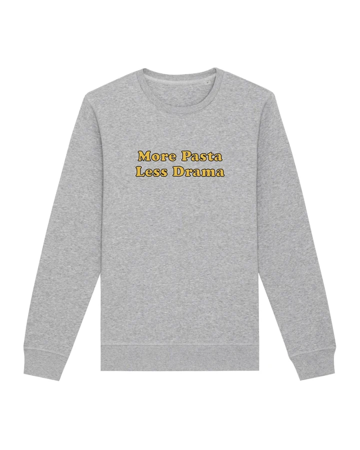 Oat Milk Club Damen vegan Sweatshirt More Pasta Less Drama Grau
