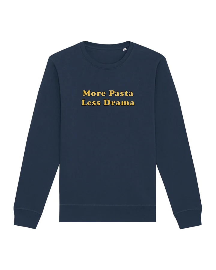 Oat Milk Club Damen vegan Sweatshirt More Pasta Less Drama Navy