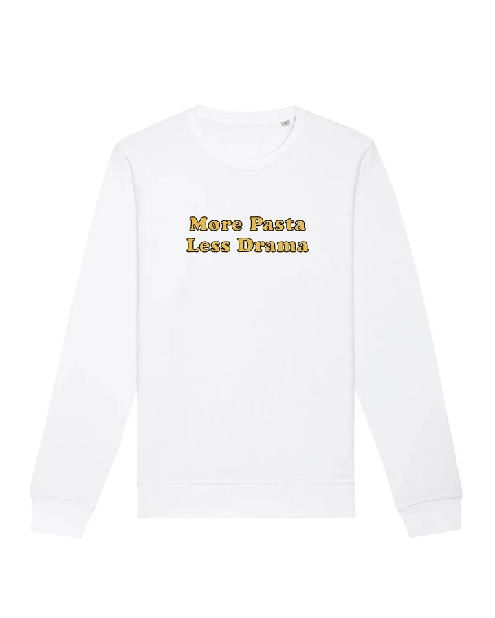 Oat Milk Club Damen vegan Sweatshirt More Pasta Less Drama Weiß