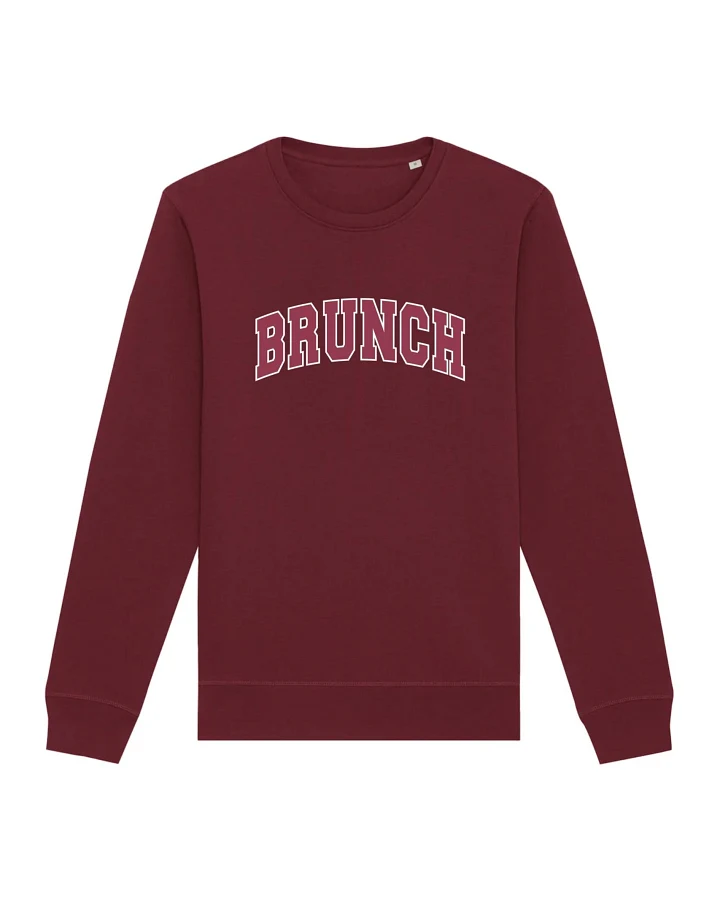 Oat Milk Club Damen vegan Sweatshirt Brunch Bordeaux