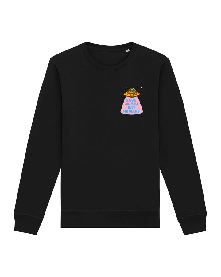 Oat Milk Club Damen vegan Sweatshirt Save Animals Eat Humans Schwarz