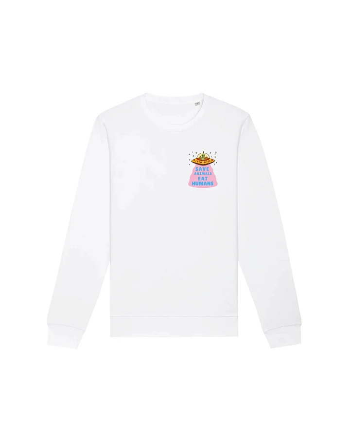 Oat Milk Club Damen vegan Sweatshirt Save Animals Eat Humans Weiß