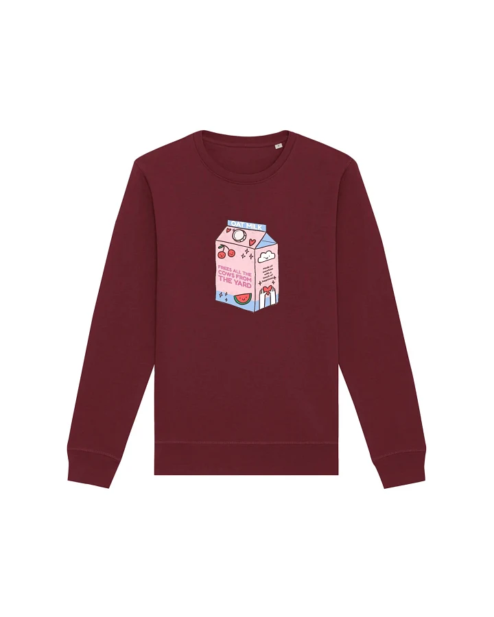 Oat Milk Club Damen vegan Sweatshirt My Oat Frees All The Cows Bordeaux