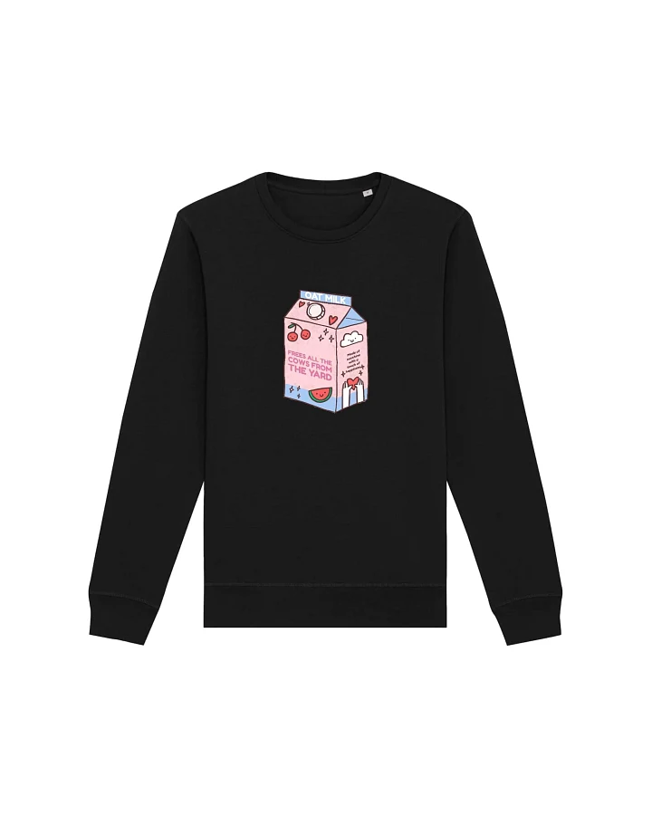 Oat Milk Club Damen vegan Sweatshirt My Oat Frees All The Cows Schwarz