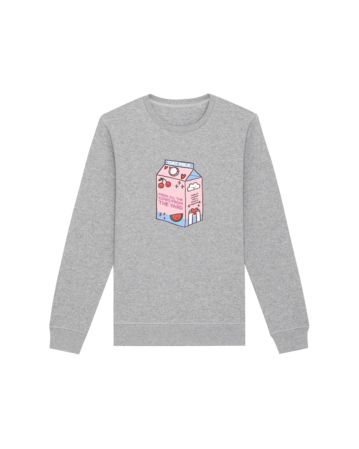 Oat Milk Club Damen vegan Sweatshirt My Oat Frees All The Cows Grau