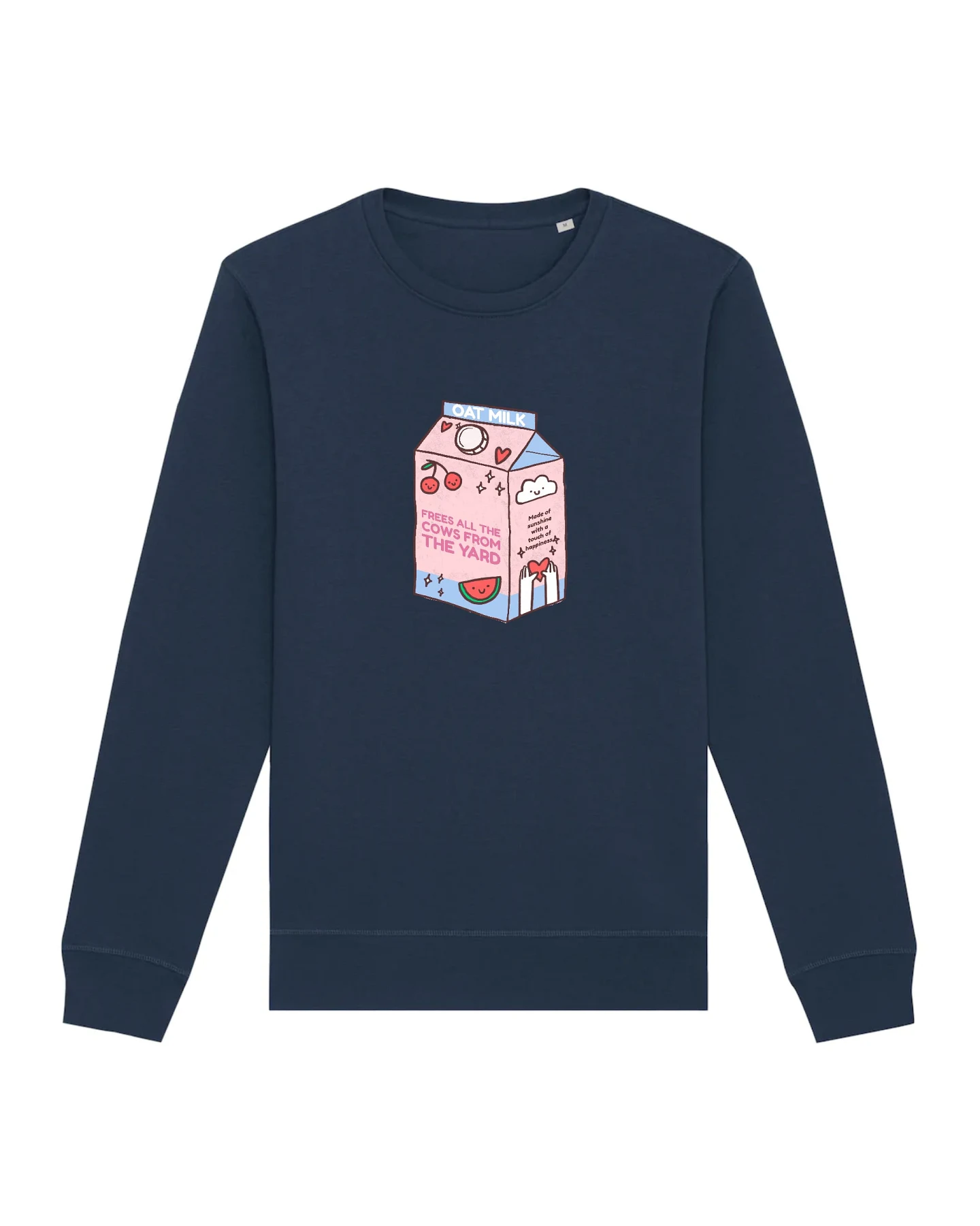 Oat Milk Club Damen vegan Sweatshirt My Oat Frees All The Cows Navy – Ansicht 2