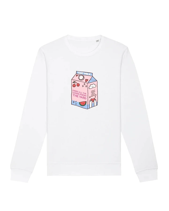 Oat Milk Club Damen vegan Sweatshirt My Oat Frees All The Cows Weiß