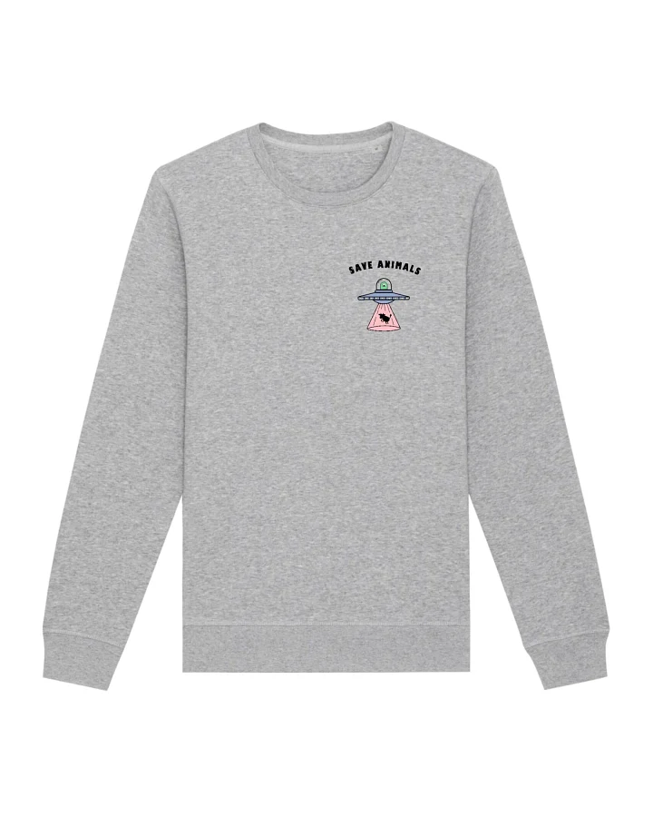Oat Milk Club Damen vegan Sweatshirt Save Animals Grau
