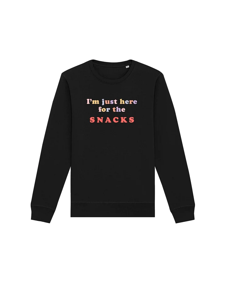 Oat Milk Club Damen vegan Sweatshirt Just Here For The Snacks Schwarz