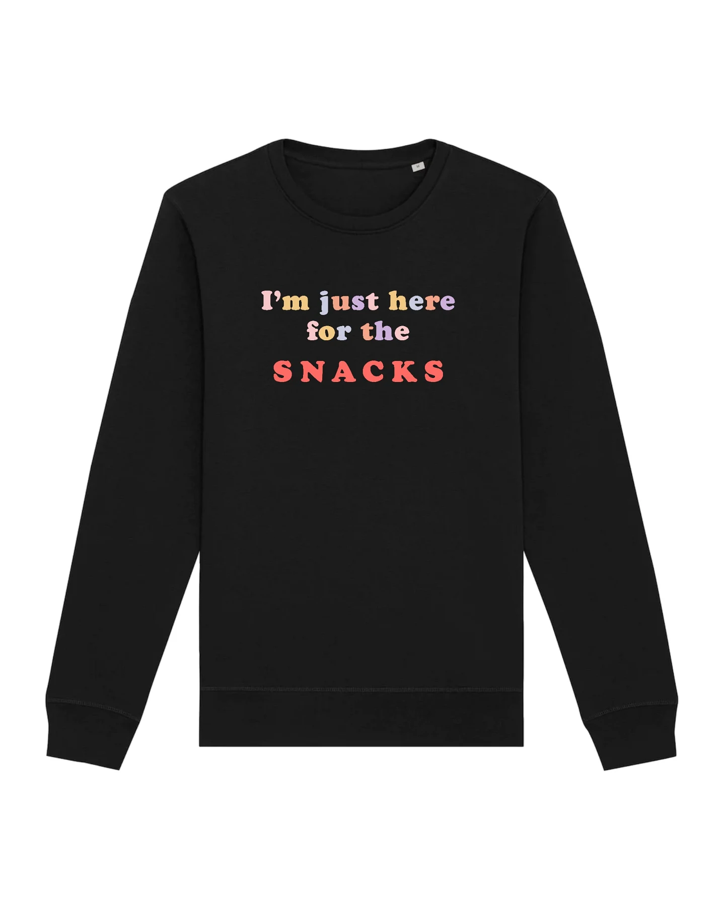 Oat Milk Club Damen vegan Sweatshirt Just Here For The Snacks Schwarz – Ansicht 2