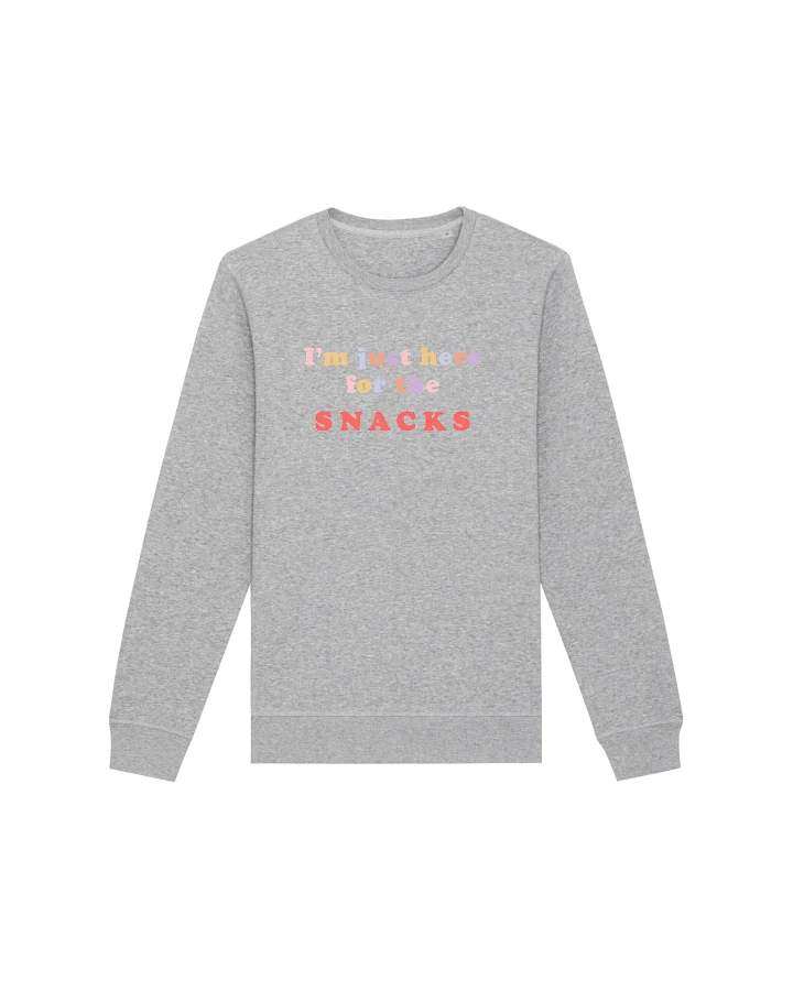 Oat Milk Club Damen vegan Sweatshirt Just Here For The Snacks Grau