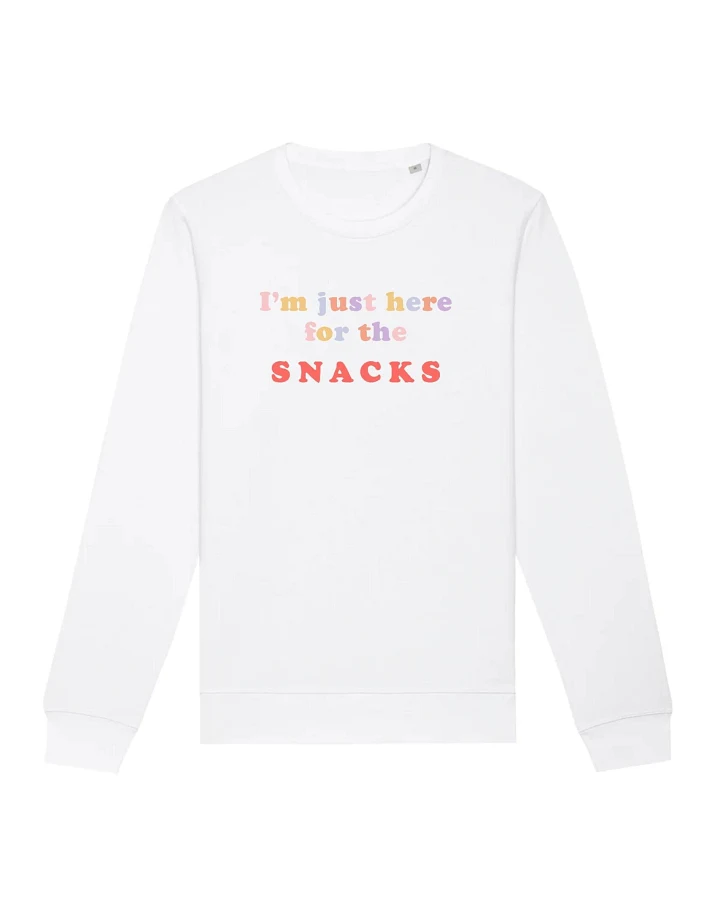 Oat Milk Club Damen vegan Sweatshirt Just Here For The Snacks Wit