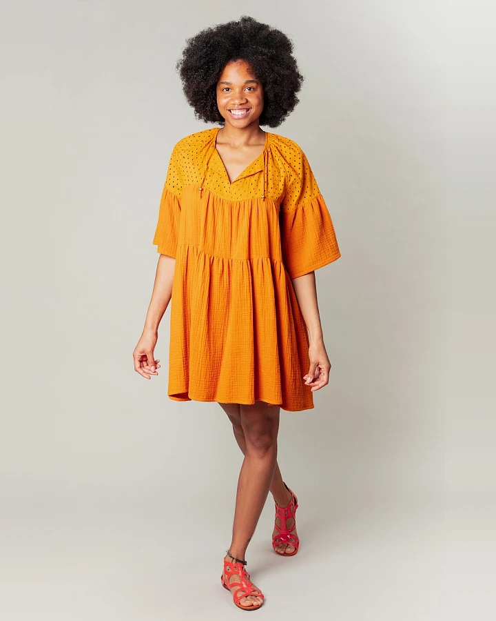 MAHLA Damen vegan Delilah Kleid Gebranntes Orange