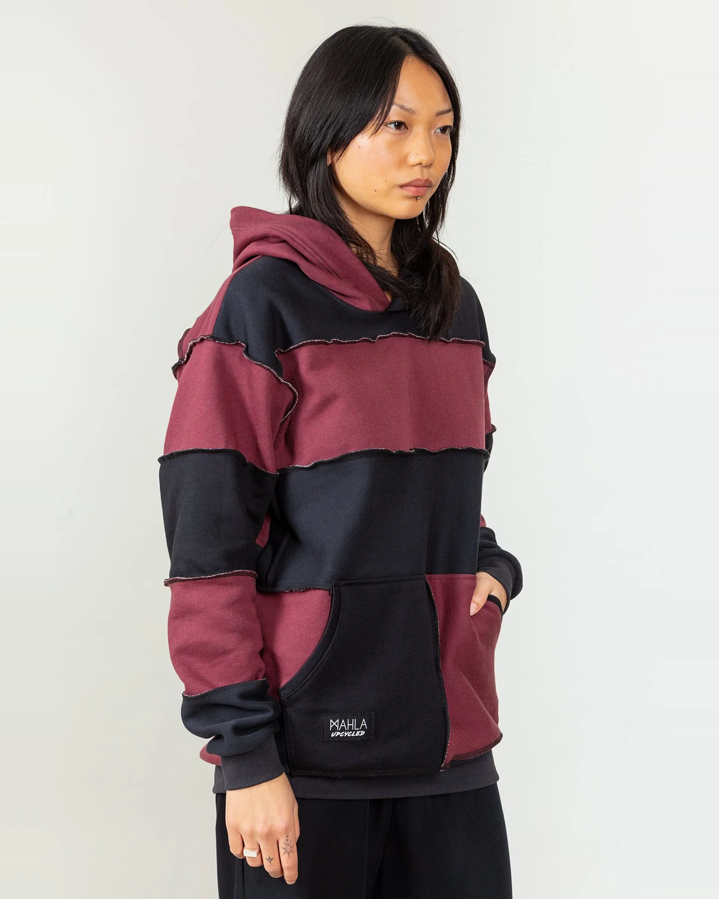 MAHLA Damen vegan Polly Patchwork Hoodie – Ansicht 2