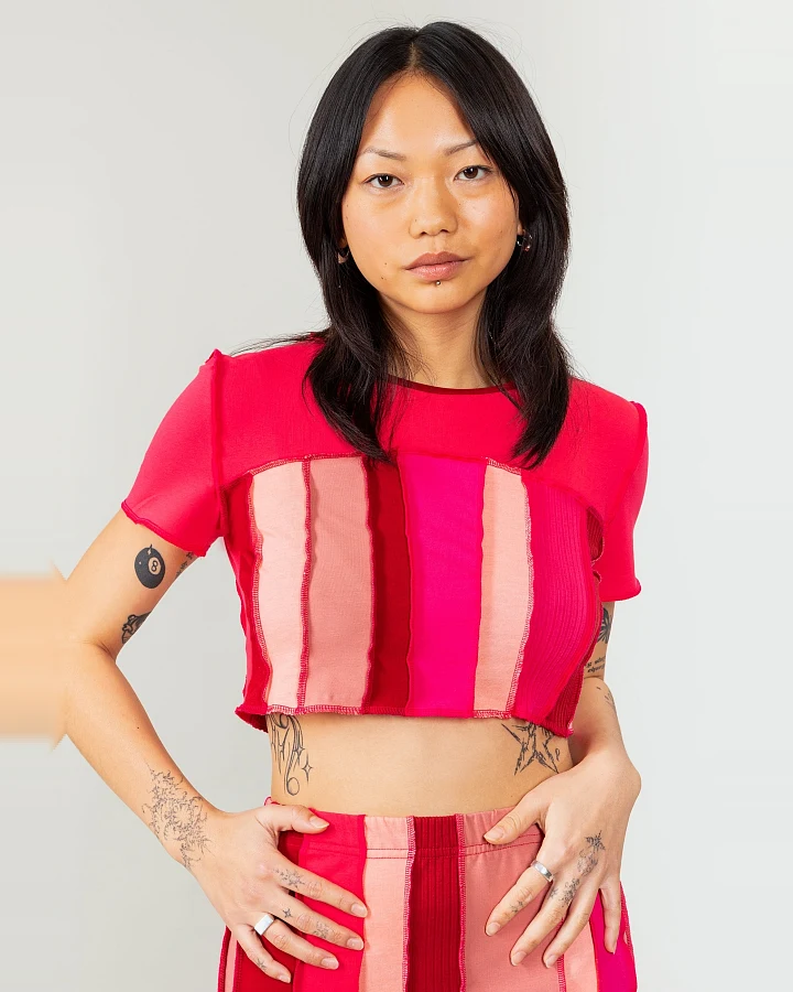 MAHLA Damen vegan Patchwork-T-Shirt Bloom